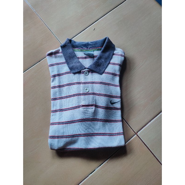 Kaos Polo Nike Motif garis Second Original