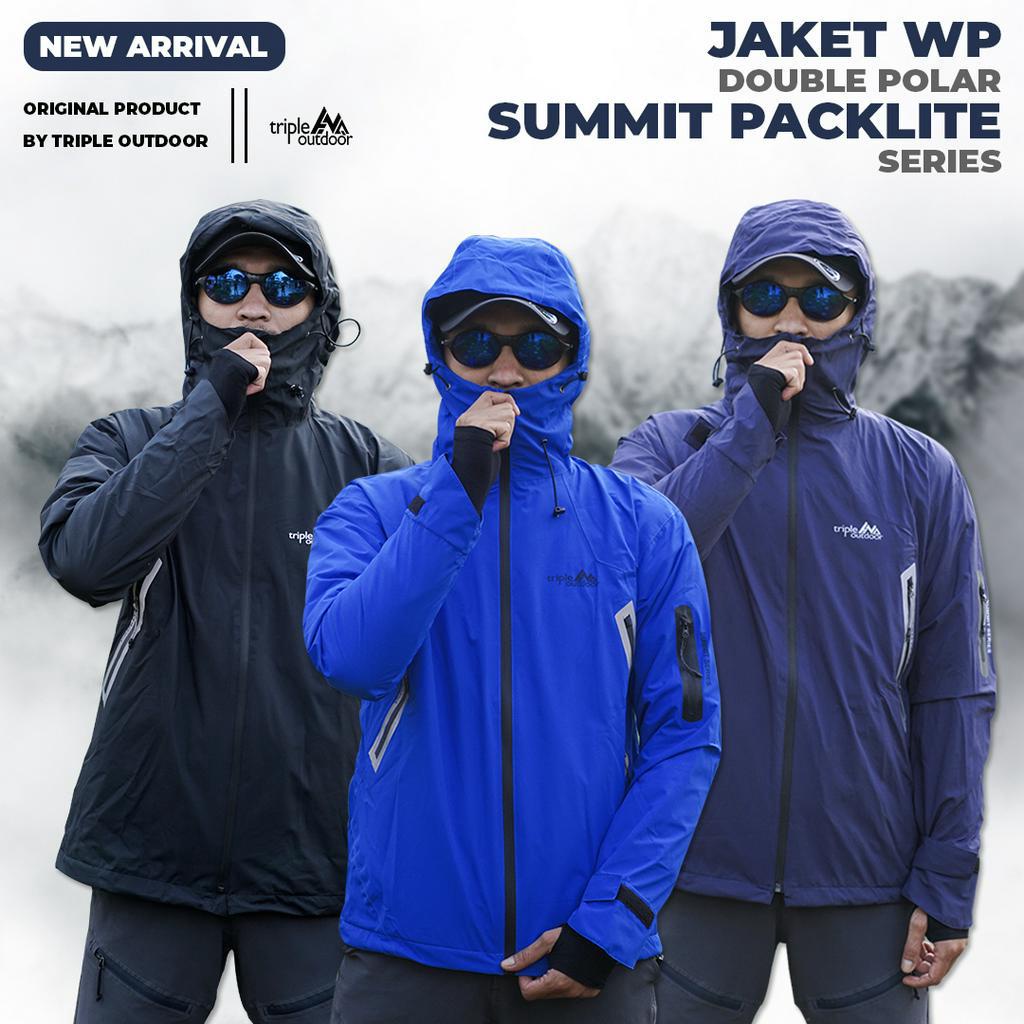 JAKET SUMMIT PACKLITE DOUBLE POLAR ORIGINAL,JAKET WATERPROOF HANGAT PRIA WANITA JAKET DOUBLE POLAR F