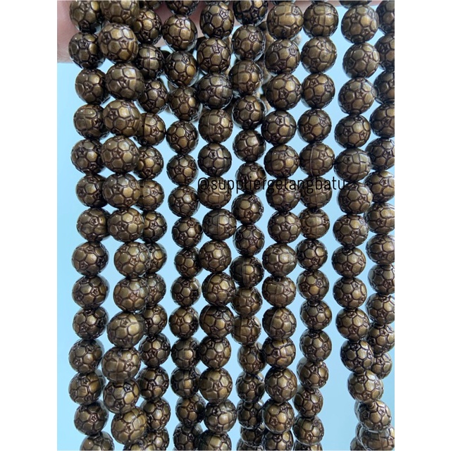 spacer resin bakar bola 10mm bahan craft gelang kalung beads cokelat