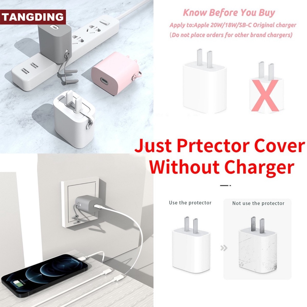 【COD Tangding】Charger Protector Soft Thin Silicone Charger Adapter Cover for Iphone Charger 20W Just Cover Without Charger