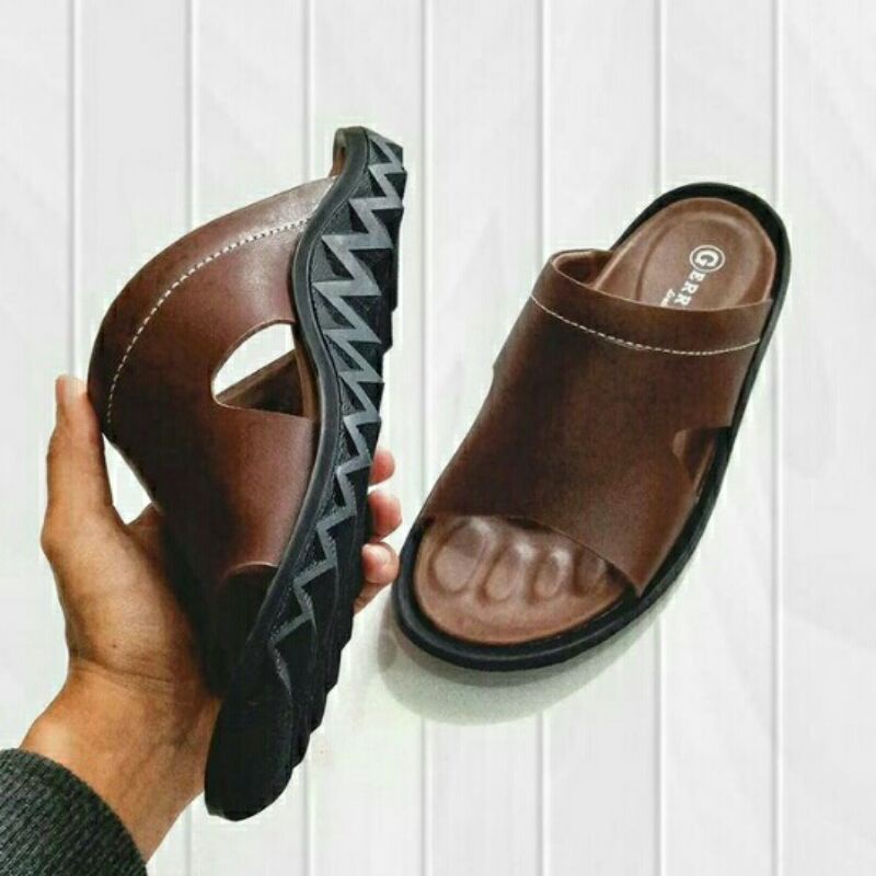 Sandal laki laki // sandal gunung laki laki bahan kulit papirut asli