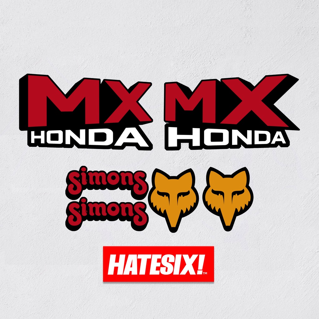 Sticker Stiker Decal Tank Honda Mx Vintage enduro stlye Hatesix