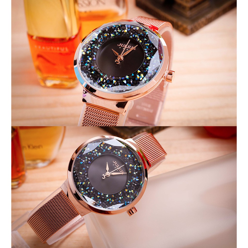 Julius JA-1111 / JA1111 ORIGINAL Jam Tangan Wanita Korea Cantik dan Elegan Kristal Stainless Steel