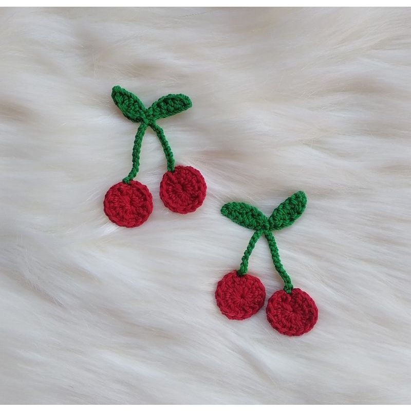 Aplikasi buah Cherry / aplikasi cerry / aplikasi rajut