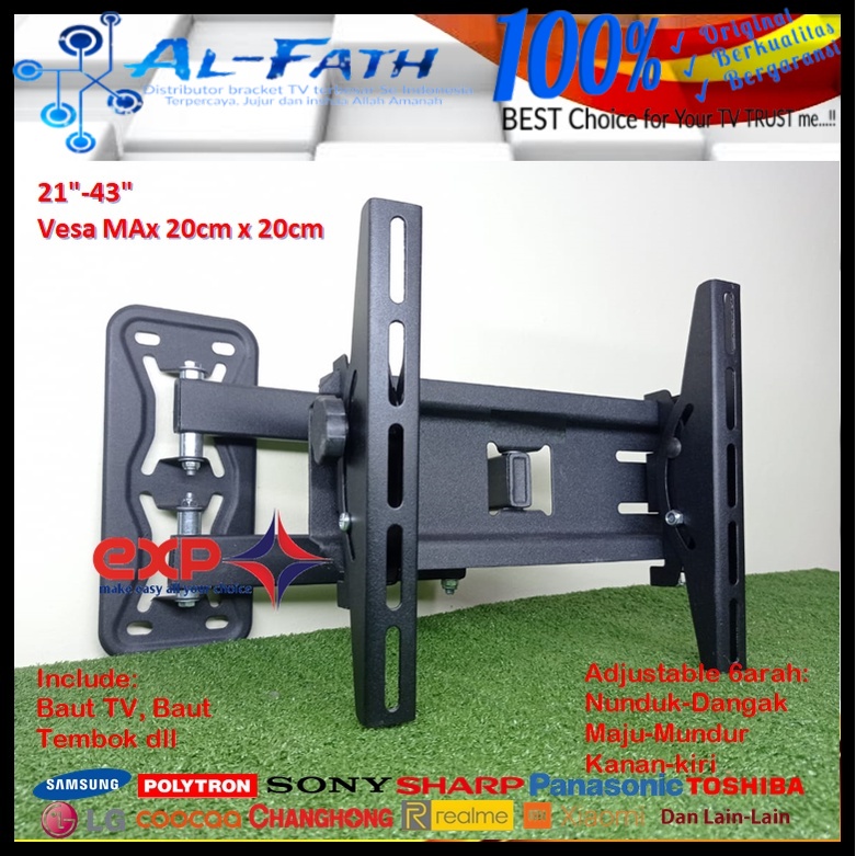 Bracket TV LG 14 s/d 43 inch 6 ARAH FULL BESI SUPER KOKOH GARANSI 100% ORI