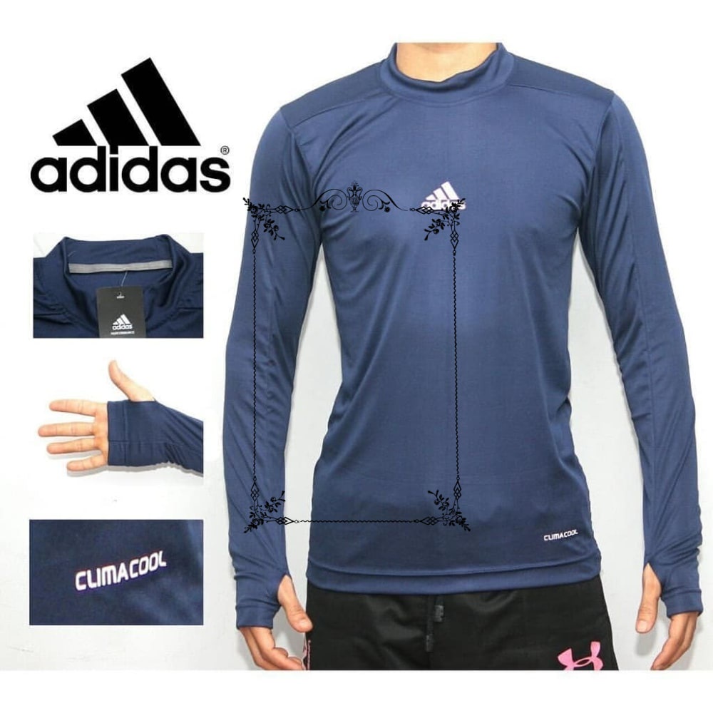 Murah Manset Adidas Baselayer Panjang Thumbole Kaos Futsal Sepak Bola Daleman Olahraga Keren