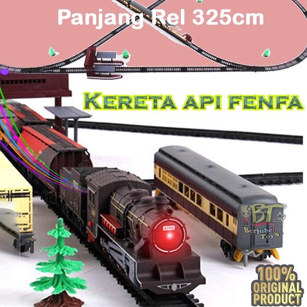 ☊ ASLI Kereta Api Set Fenfa Klasik Modern Dirakit Musik Rel Kereta Api Simulasi Kado Mainan Anak C78