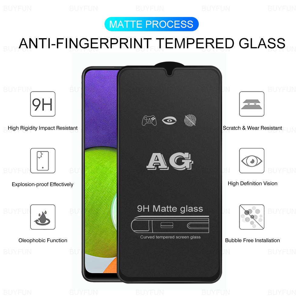 Pelindung Layar Tempered Glass Matte Anti Sidik Jari AG Untuk IPhone 14 13 12 11 Pro Max X XR XSMAX 6 7 8 Plus SE2 SE3