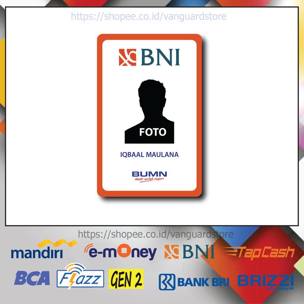 KARTU E MONEY E TOLL BANK BNI TAPCASH CONTOH ID CARD 2 EMONEY MANDIRI FLAZZ BCA BNI TAPCASH BRIZZI