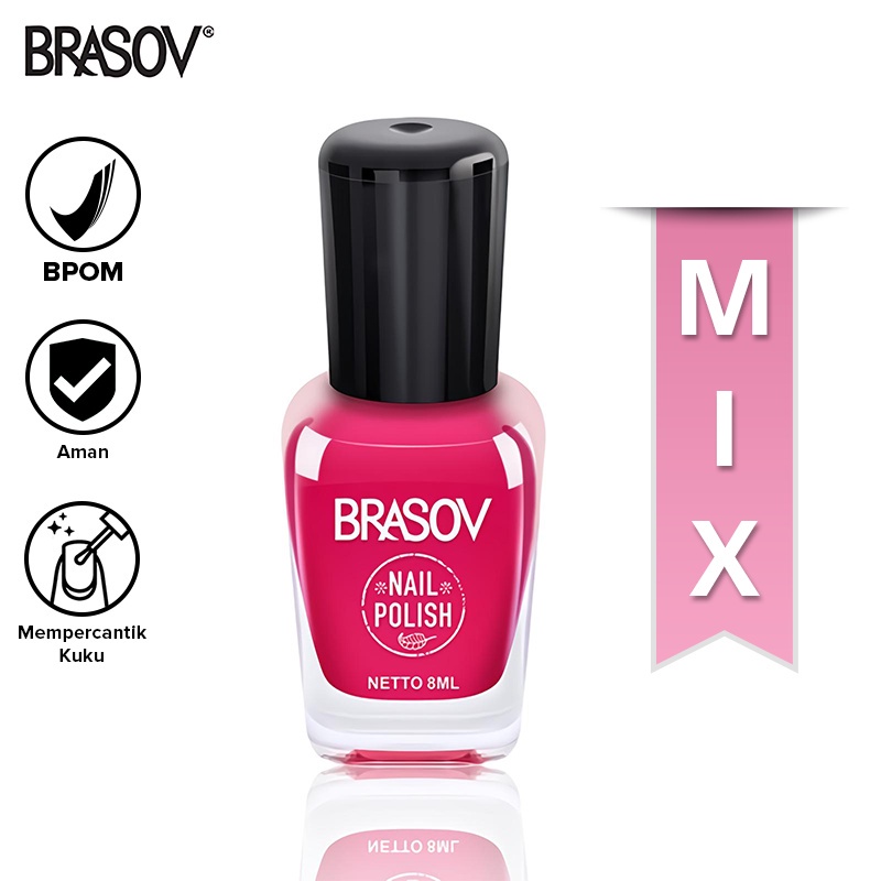 [Bisa Pilih] BRASOV Kutek Cat Kuku 8 ML Nail Polish MIX