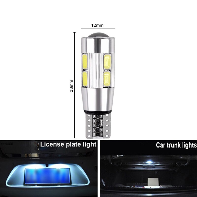 [BISA COD] Lampu LED T10 CANBUS 5630 5730 10 Mata SMD Aluminium Lensa PROYEKTOR High Quality Mobil Motor Senja