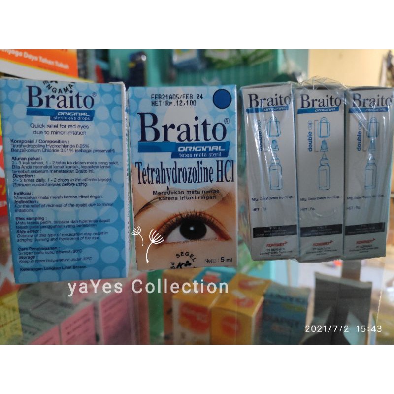 Braito obat Tetes Mata Steril 5ml Exp 2024 Original ori meredakan merah iritasi ringan