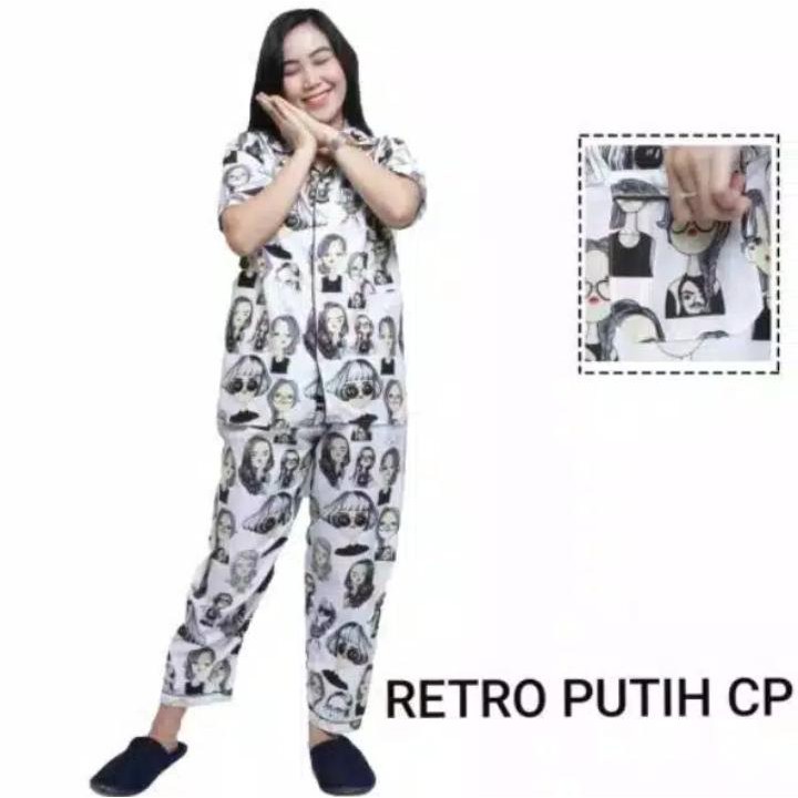 PIYAMA RETRO PUTIH KIDS/REMAJA (ANAK TANGGUNG) TERLARIS