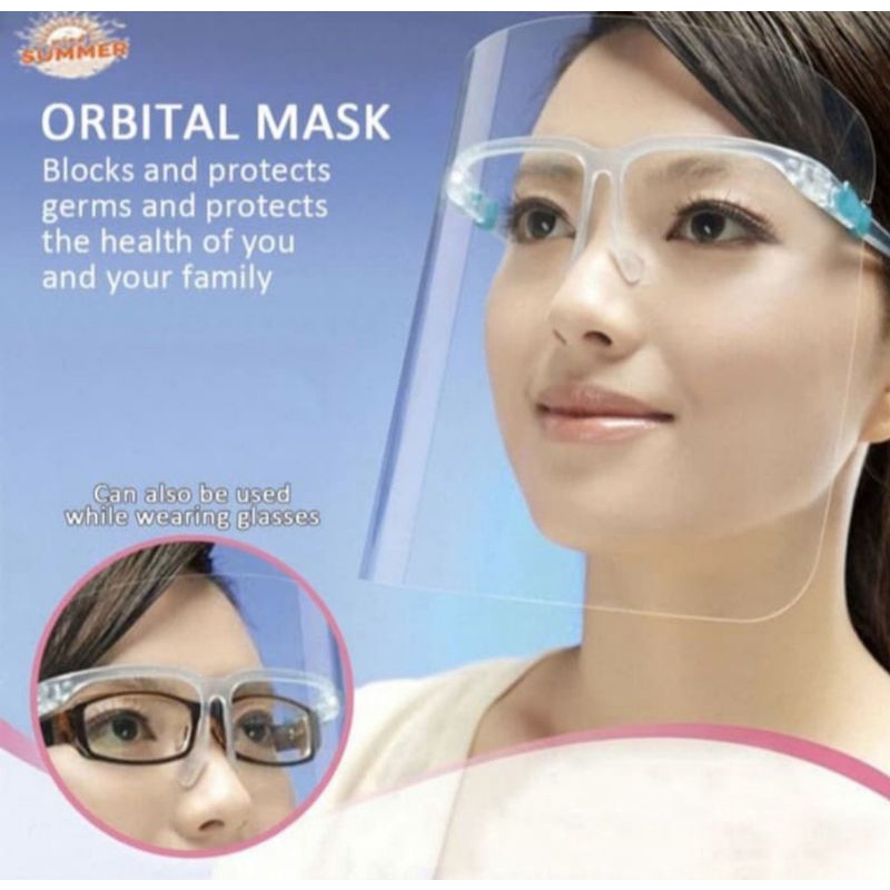 Face Shield Masker Pelindung Wajah APD Kacamata Anak Kecil Dewasa Mika Tebal Transparan Orbital Mask
