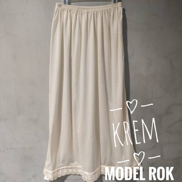 Dalaman Gamis Model Rok Warna Cream