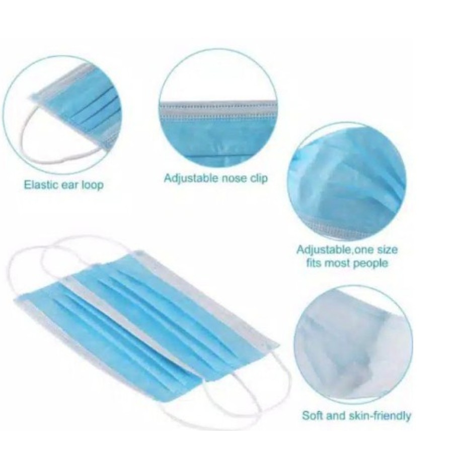 Masker 3Ply Masker 3Lapis Earloop Headloop 1 Box 50 Pcs