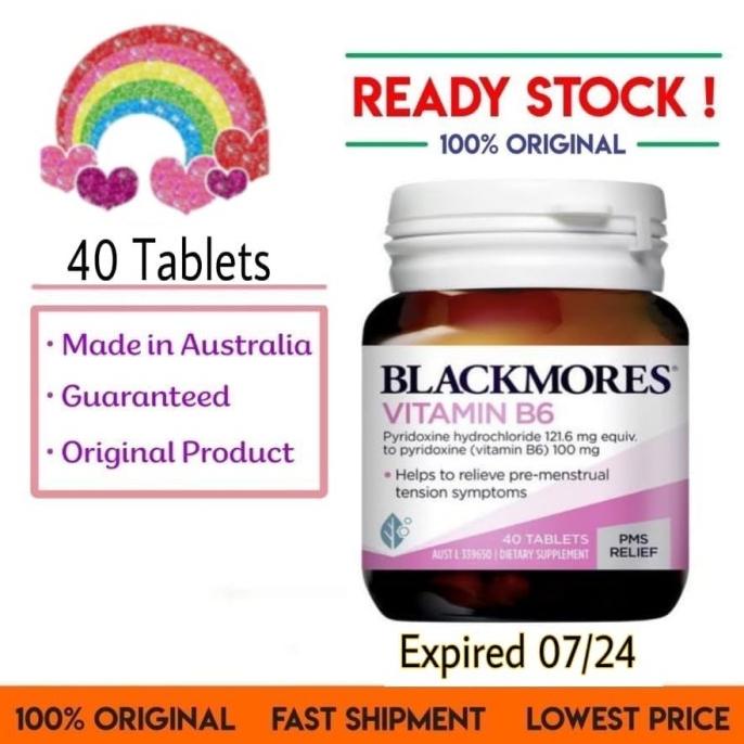 Jual Blackmores Vitamin B6 Pereda Nyeri Haid Menstruasi PMS 40 tablet