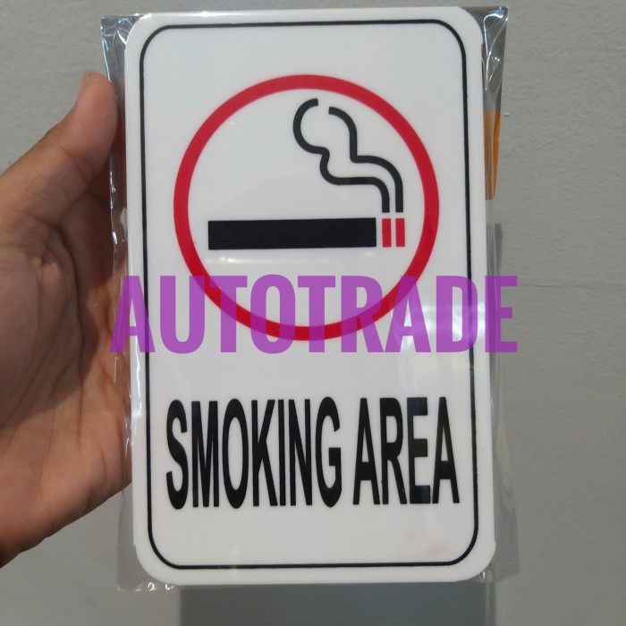 KRIS SIGN ACRYLIC LABEL STICKER ANODIZED AKRILIK STICKER SMOKING AREA