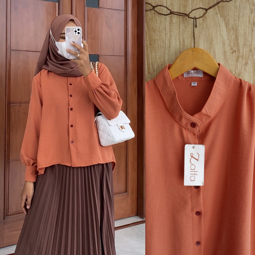 ZIYA PART 1 blouse by ZALFA OUTFIT / blouse crincle / kemeja crincle / blouse polos