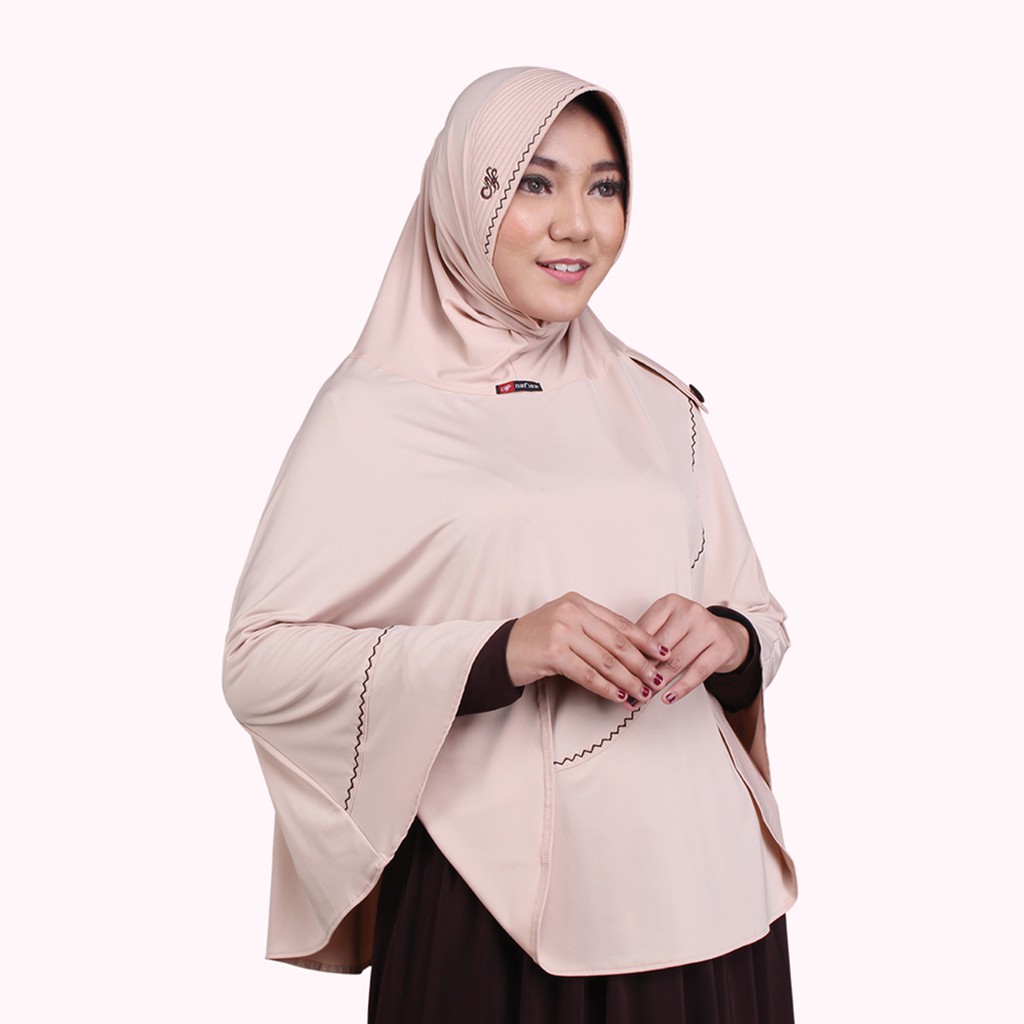 Jilbab Instan Bergo Syar'i Nafisa RETANIA | Kerudung Bergo Pad Kecil Hijab Instan Jumbo Polos Nafisa Original-7