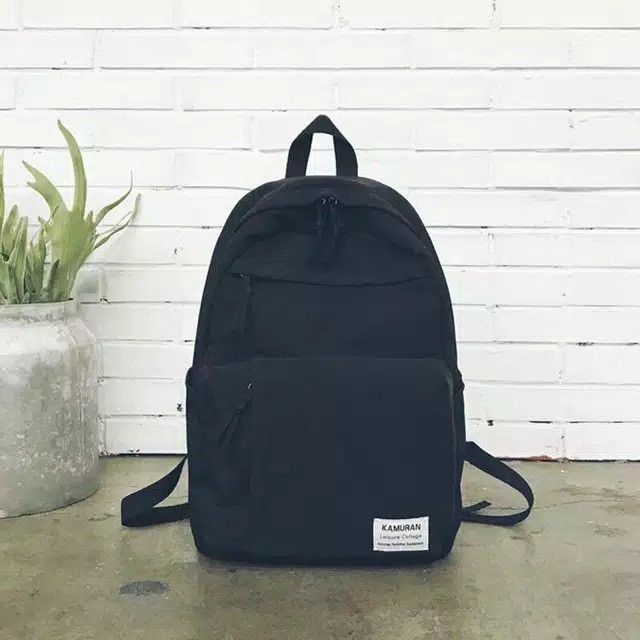 RR LADY - Tas Sekolah Anak SD SMP SMA Ransel Backpack Fashion Stylish Korea-LADY Hitam