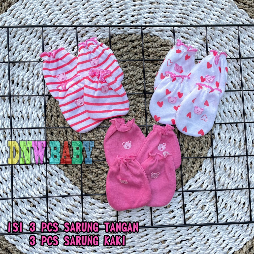 3 Pasang Sarung Tangan Sarung Kaki Bayi Sarung Tangan Newborn Sartaki Bayi DNW BABY