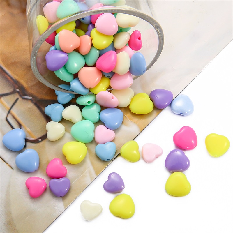 75 Pcs 12 *11Mm Multi Warna Bentuk Hati Akrilik Longgar Spacer Manik-manik Menjahit Manik-manik untuk Membuat Perhiasan Aksesoris DIY