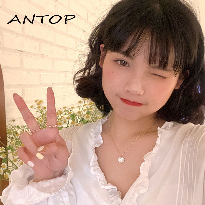 Korea Fashion Wanita Elegan Cinta Bentuk Hati Kalung ANTOP