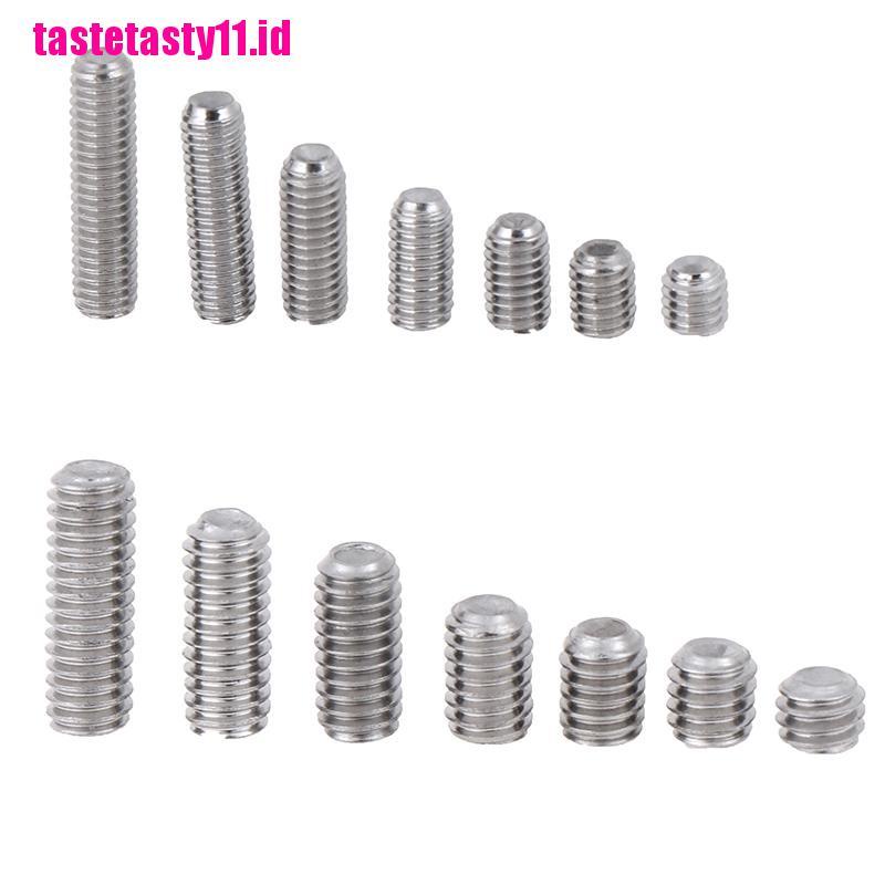 Set 50 Pcs Sekrup Hex Socket Tanpa Kepala Bentuk Cekung Bahan Stainless Steel M3 M4