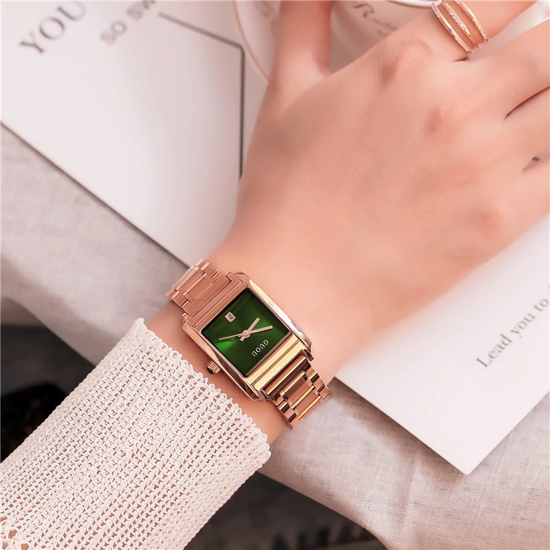 HOT PROMO Fashion GUOU Top Brand Watch Luxury Rose Gold Stainelss Steel Ladies Women Watches
