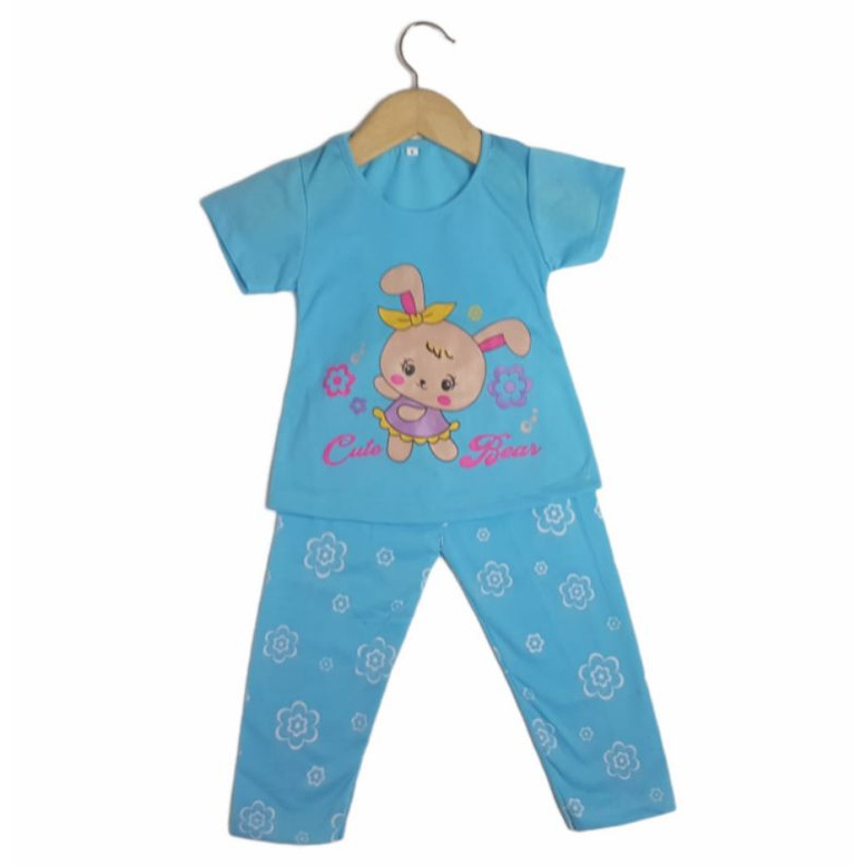 SETELAN BAJU ANAK PEREMPUAN SIKUNING NEW MOTIF BUNNY SWEET 2-6 TAHUN