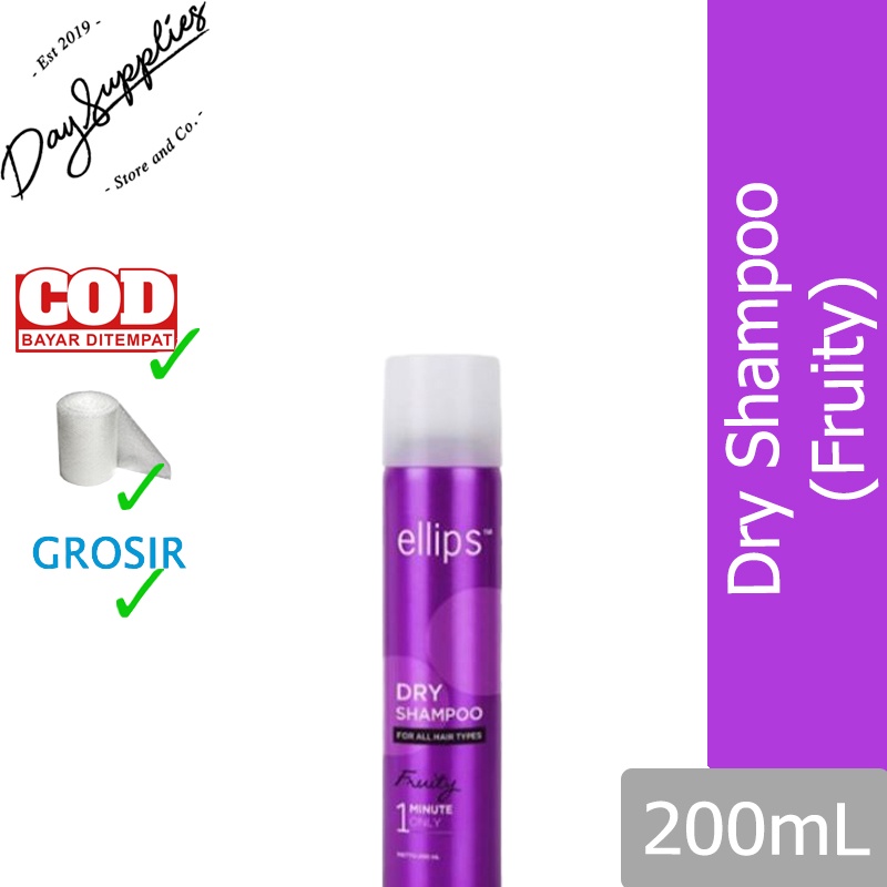 ellips dry shampoo fruity  ungu  200ml   dry shampoo for all hair types  1 minute only  200 ml