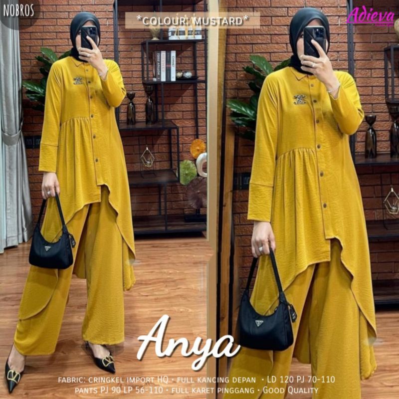 setcel long tunik crincle Anya/setcel ORI crincle/ setcel crincle