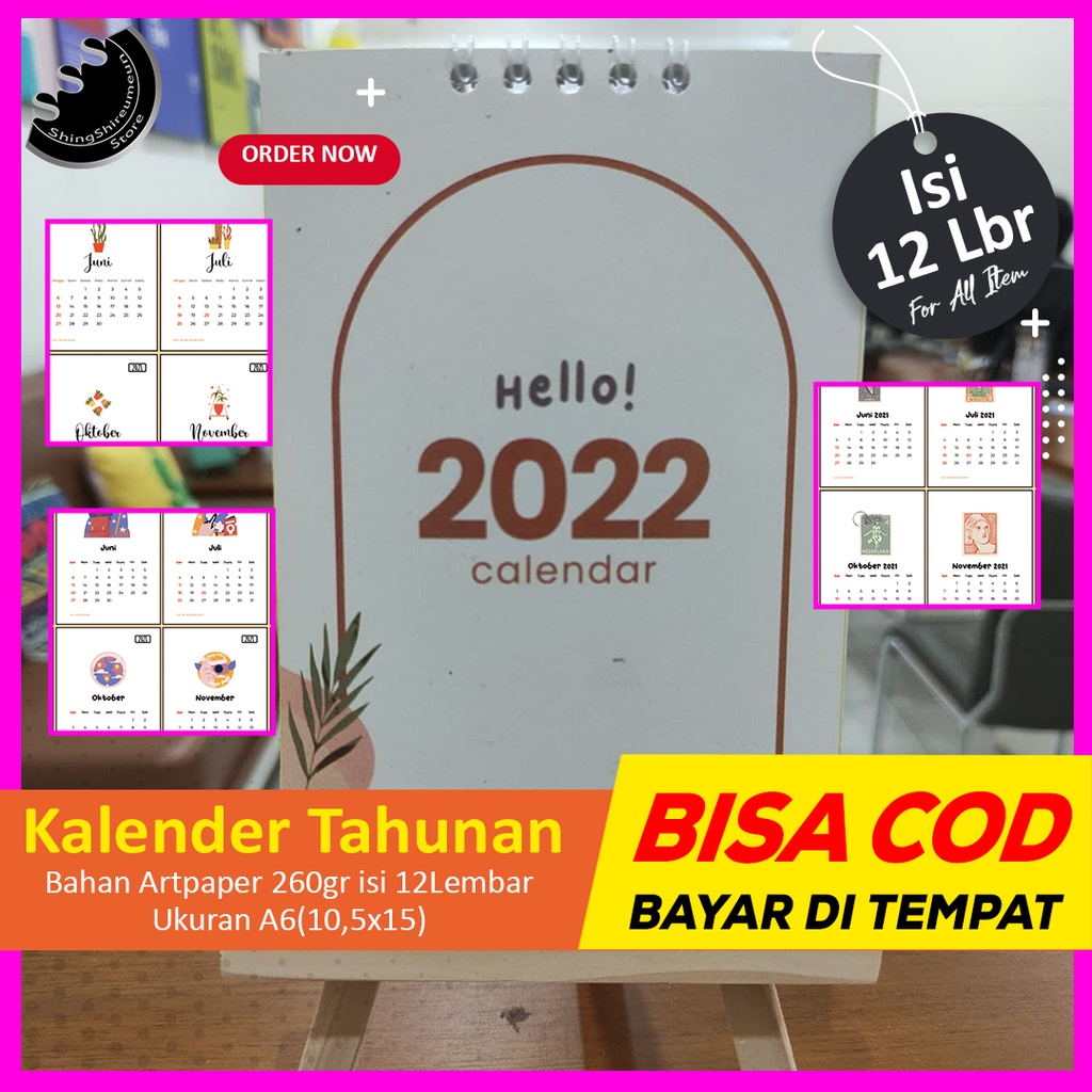 

Kalender Mini Aesthetic Lucu Murah Bisa Custom Tahun dan Tema