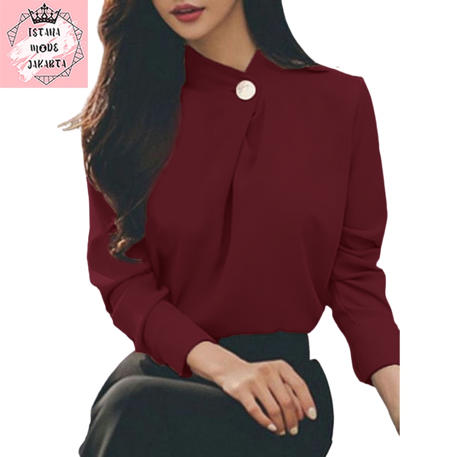 ISTANA MODE JAKARTA Tiwi baju atasan wanita terbaru blouse korean style blouse wanita lengan panjang-2