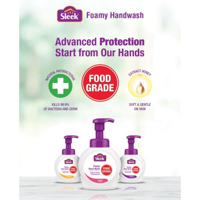 SLEEK FOAMY HANDWASH FOOD GRADE BOTOL 250ML