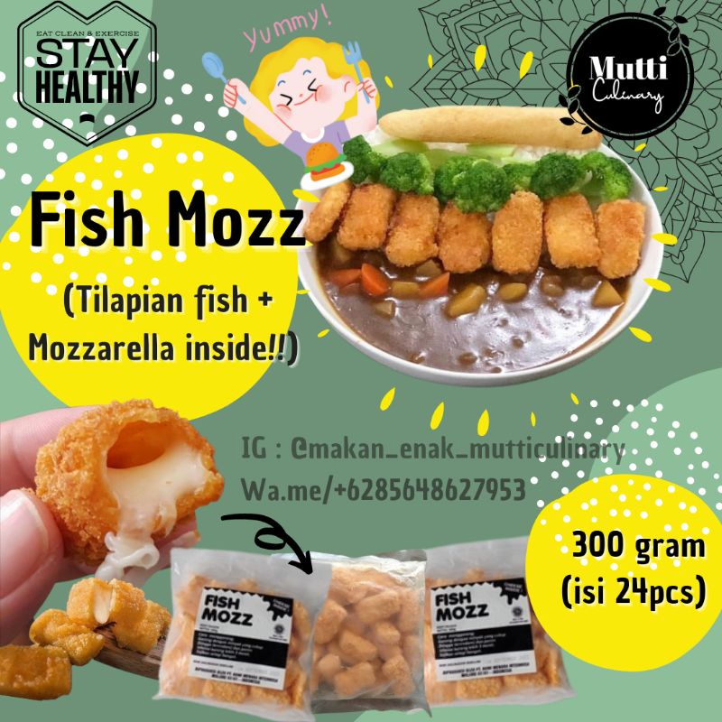

FishMozz Fish nugget Mozza Naget ikan tilapia Dan keju Mozarela snack seafood and cheese mozarella inside