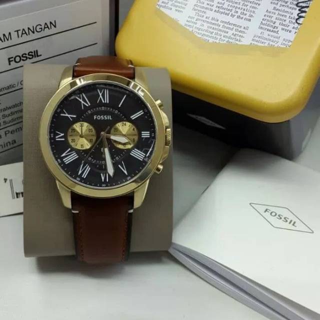 Jam Tangan Pria Fossil FS 5297 Leather ( Kulit ) Original Murah