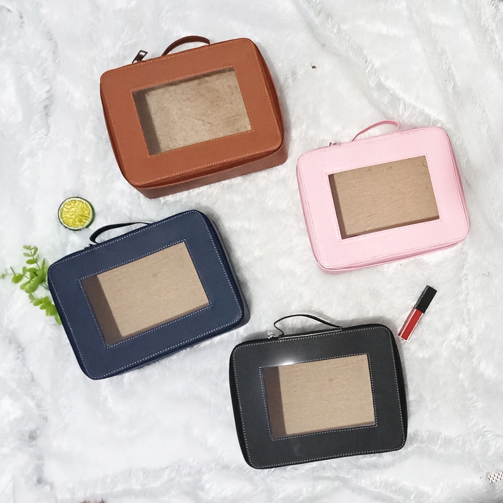 Tas make up transparan make up pouch besar tas kosmetik travel organizer anti air kotak make up tas kosmetik Pouch Travel Organizer terbaru murah