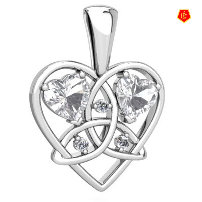 [Ready Stock]European and American Christian Jesus Father Son Holy Spirit Trinity Love Heart-Shaped Pendant