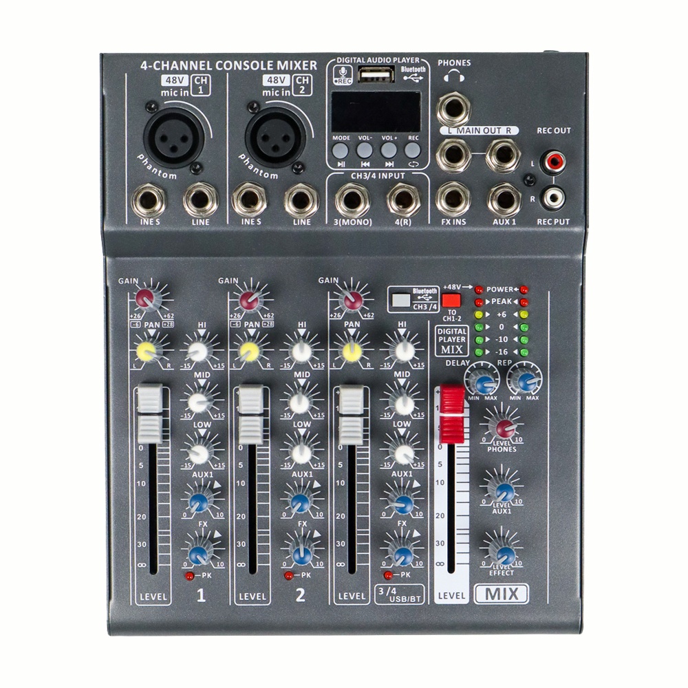 LEORY Mini Portable LIve Audio Mixer Karaoke DJ 4 Channel - 647867