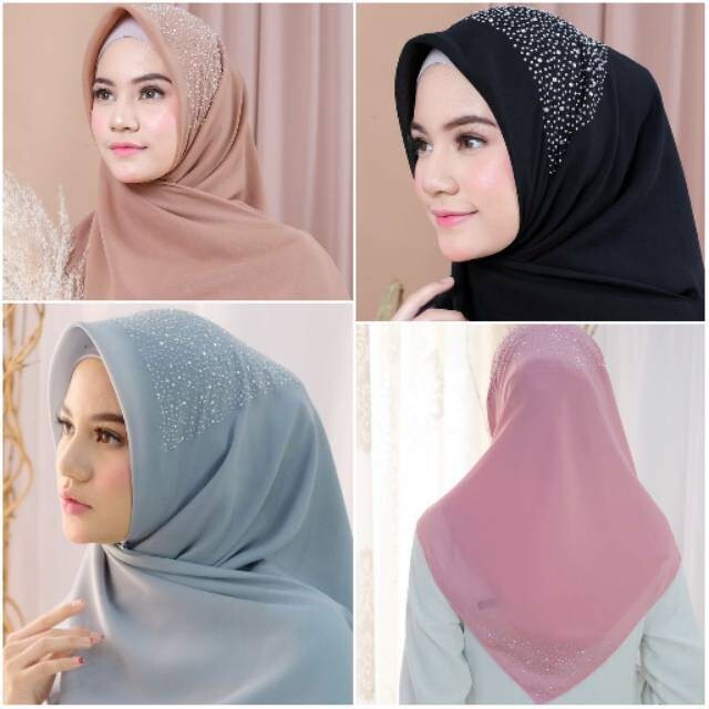 Hijab segi empat bella swarovski tabur mix