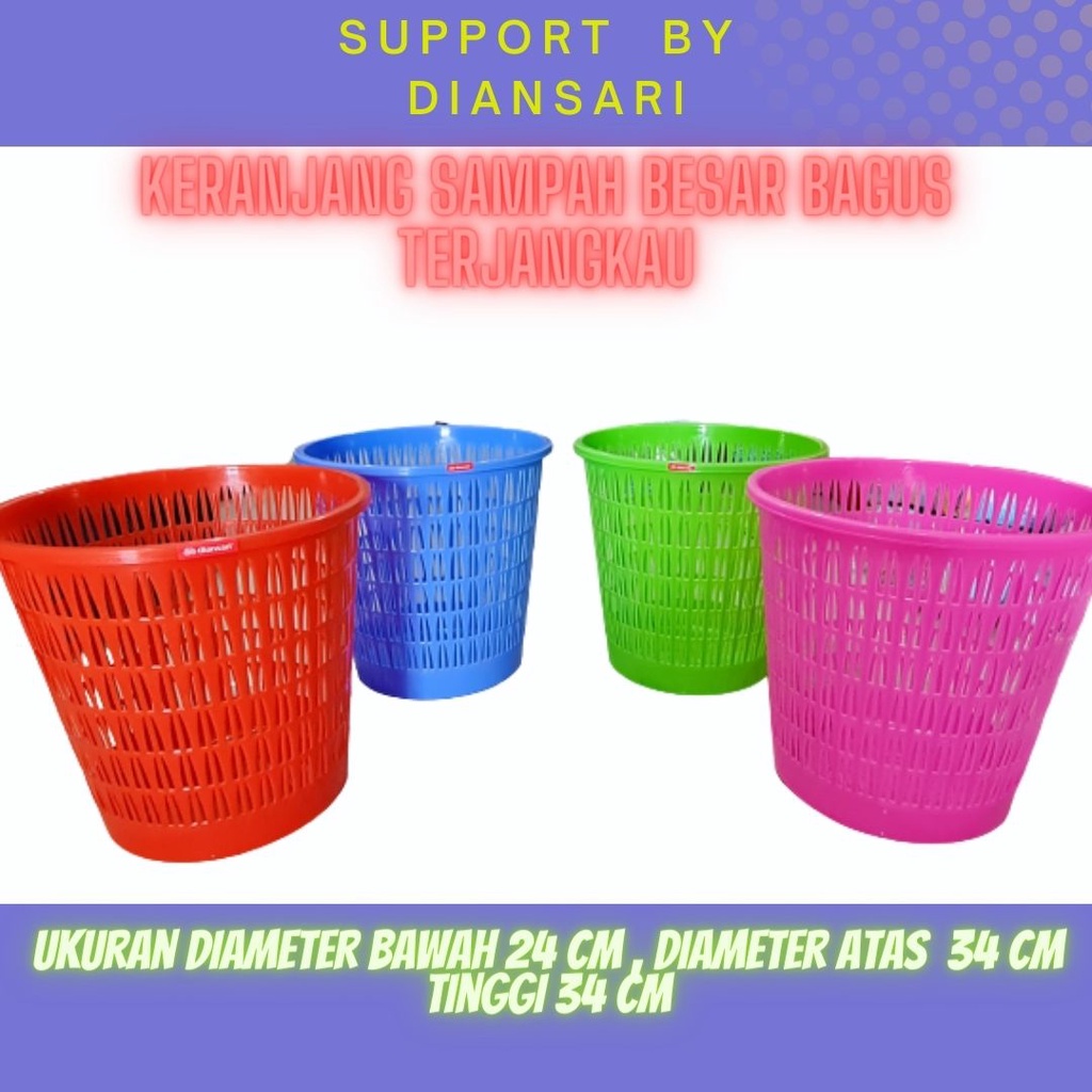 TEMPAT KERANJANG SAMPAH PLASTIK TEBAL BESAR MEREK DIANSARI