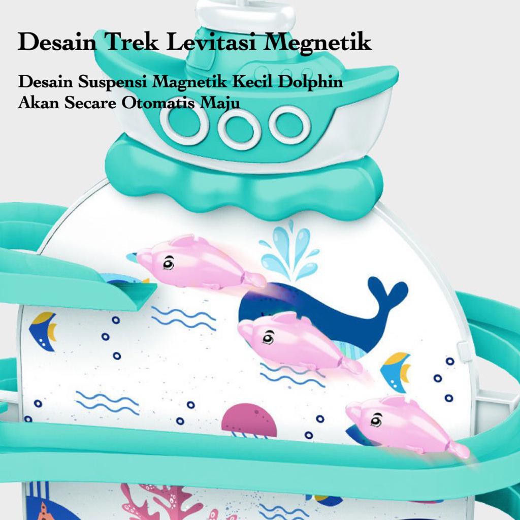 [MS]Mainan Pancingan 3in1 Pancingan Ikan Magnet Seluncuran Dolphin Dan Mini Piano Terbaru