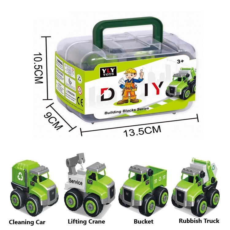 Mainan Edukasi Anak Building Blocks Series DIY Disassembly Of Eco Cars