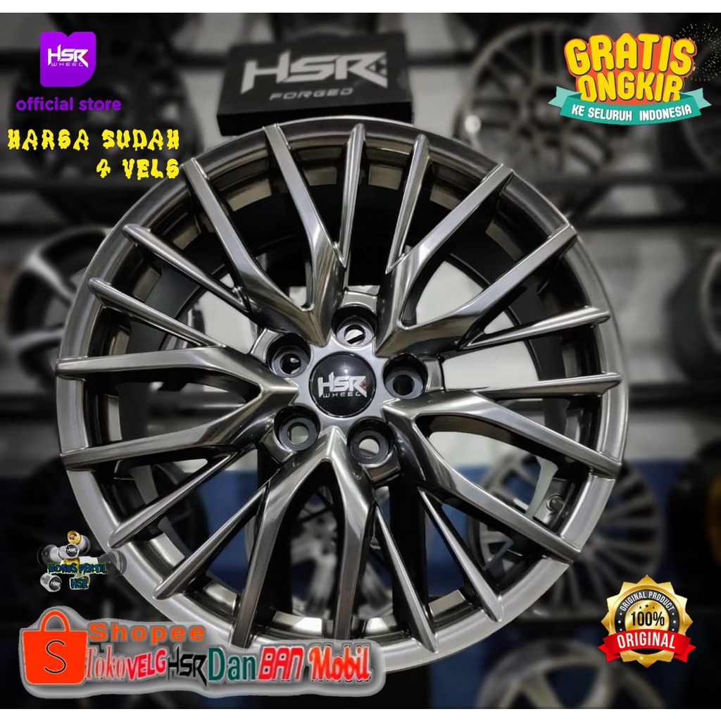 VELG MOBIL INNOVA REBORN ALPHARD VELVIRE hsr pacman R18 LEBAR 7,5 HYPER BLACK-velg mobil murah R18