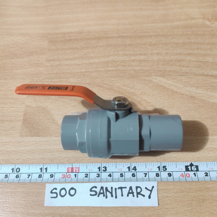 Ball Valve 1/2" Blitz PVC Gagang Stainless Steel - Stop Kran Tuas Besi