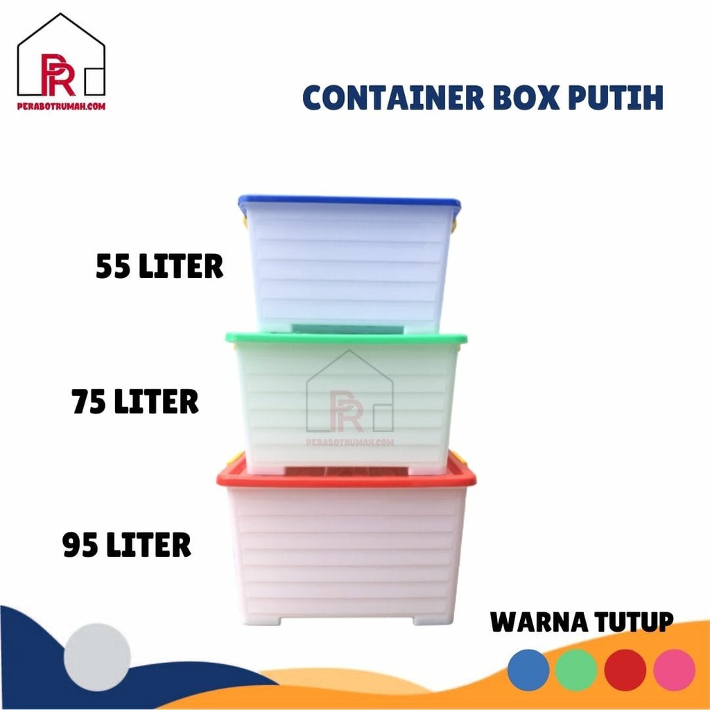 Container Box Transparan Putih - SLP / Box Besar 55 75 95 Liter / Storage Box