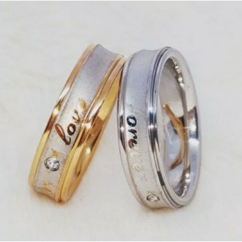 Cincin titanium / Cincin Love permata