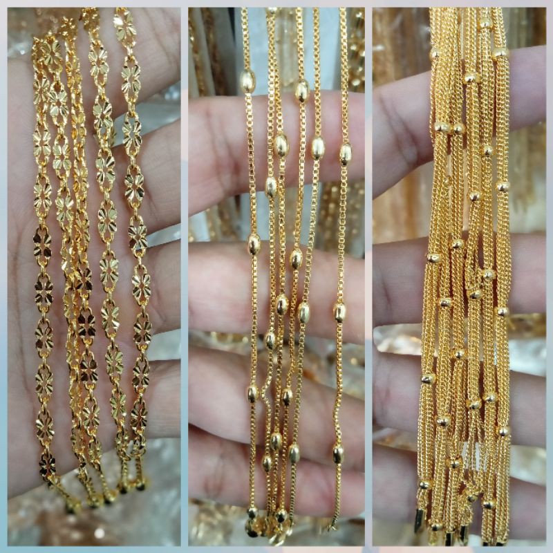 Gelang kaki xuping wanitadewasa  berlapis emas uk20cm 93@L